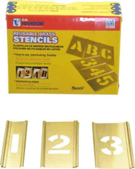 C.H. Hanson - 15 Piece, 1 Inch Character Size, Brass Stencil - Contains Figure Set - Exact Tool & Supply