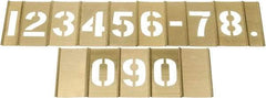 C.H. Hanson - 15 Piece, 2-1/2 Inch Character Size, Brass Stencil - Contains Figure Set - Exact Tool & Supply