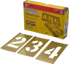 C.H. Hanson - 15 Piece, 3 Inch Character Size, Brass Stencil - Contains Figure Set - Exact Tool & Supply