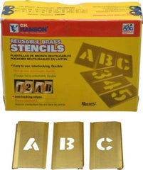 C.H. Hanson - 33 Piece, 1/2 Inch Character Size, Brass Stencil - Contains Letter Set - Exact Tool & Supply