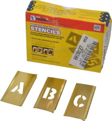 C.H. Hanson - 33 Piece, 3/4 Inch Character Size, Brass Stencil - Contains Letter Set - Exact Tool & Supply