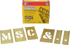 C.H. Hanson - 33 Piece, 2 Inch Character Size, Brass Stencil - Contains Letter Set - Exact Tool & Supply