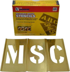 C.H. Hanson - 33 Piece, 2-1/2 Inch Character Size, Brass Stencil - Contains Letter Set - Exact Tool & Supply