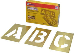 C.H. Hanson - 33 Piece, 4 Inch Character Size, Brass Stencil - Contains Letter Set - Exact Tool & Supply