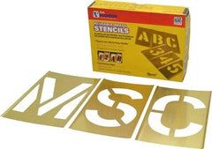 C.H. Hanson - 33 Piece, 6 Inch Character Size, Brass Stencil - Contains Letter Set - Exact Tool & Supply