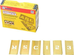 C.H. Hanson - 92 Piece, 1/2 Inch Character Size, Brass Stencil - Contains Three A Fonts - Exact Tool & Supply