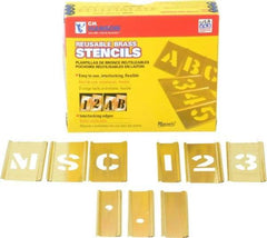 C.H. Hanson - 92 Piece, 1 Inch Character Size, Brass Stencil - Contains Three A Fonts - Exact Tool & Supply