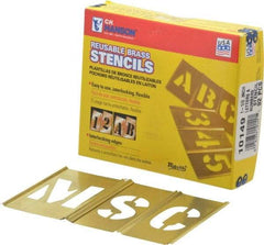 C.H. Hanson - 92 Piece, 1-1/2 Inch Character Size, Brass Stencil - Contains Three A Fonts - Exact Tool & Supply