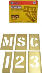 C.H. Hanson - 92 Piece, 2-1/2 Inch Character Size, Brass Stencil - Contains Three A Fonts - Exact Tool & Supply