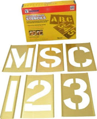 C.H. Hanson - 92 Piece, 5 Inch Character Size, Brass Stencil - Contains Three A Fonts - Exact Tool & Supply