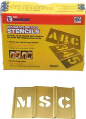 C.H. Hanson - 45 Piece, 3/4 Inch Character Size, Brass Stencil - Exact Tool & Supply