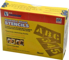 C.H. Hanson - 45 Piece, 1 Inch Character Size, Brass Stencil - Exact Tool & Supply