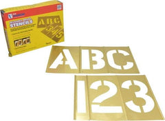 C.H. Hanson - 45 Piece, 5 Inch Character Size, Brass Stencil - Exact Tool & Supply