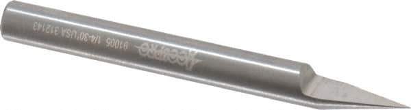 Accupro - 1/4 Inch Diameter, 2-1/2 Inch Overall Length, 3/8 Inch Split Length, Solid Carbide, Conical Point Split End Carbide Blank - Single End, 30° Point - Exact Tool & Supply