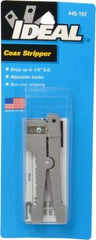 Ideal - Coaxial Wire Stripper - For Use with Cat5, CB Antenna Cable, SJ Cord, SJT Cord, SO Cord, Tightly Wrapped Stranded Cable, Twisted Pair Wire - Exact Tool & Supply