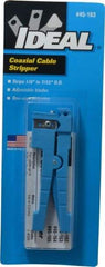 Ideal - Coaxial Wire Stripper - For Use with Cat5, CB Antenna Cable, SJ Cord, SJT Cord, SO Cord, Tightly Wrapped Stranded Cable, Twisted Pair Wire - Exact Tool & Supply