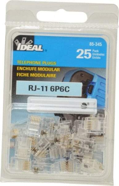 Ideal - 6 Position, Cat5e Modular Plug - Round Cable Compatible - Exact Tool & Supply