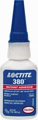 Loctite - 1 oz Bottle Black Instant Adhesive - Series 380, 90 sec Fixture Time, 24 hr Full Cure Time, Bonds to Metal, Plastic & Rubber - Exact Tool & Supply