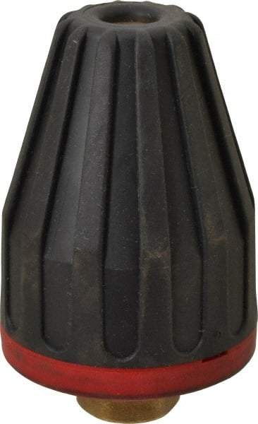 Dirt Killer - 4,700 psi Rotating, Brass, Ceramic & Plastic, Blast Pressure Washer Nozzle - 8mm Orifice Diam, 1/4" Thread, NPT, Red - Exact Tool & Supply