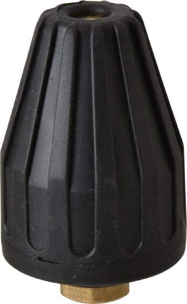 Dirt Killer - 4,700 psi Rotating, Brass, Ceramic & Plastic, Blast Pressure Washer Nozzle - 5.5mm Orifice Diam, 1/4" Thread, NPT, Black - Exact Tool & Supply
