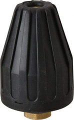 Dirt Killer - 4,700 psi Rotating, Brass, Ceramic & Plastic, Blast Pressure Washer Nozzle - 5.5mm Orifice Diam, 1/4" Thread, NPT, Black - Exact Tool & Supply