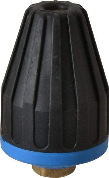 Dirt Killer - 4,700 psi Rotating, Brass, Ceramic & Plastic, Blast Pressure Washer Nozzle - 7mm Orifice Diam, 1/4" Thread, NPT, Blue - Exact Tool & Supply