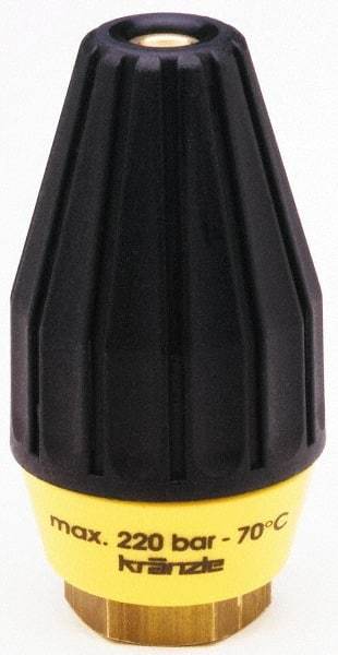 Dirt Killer - 3,200 psi Rotating, Brass, Ceramic & Plastic, Rotary Scouring Pressure Washer Nozzle - 3.5mm Orifice Diam, 1/4" Thread, NPT, White - Exact Tool & Supply