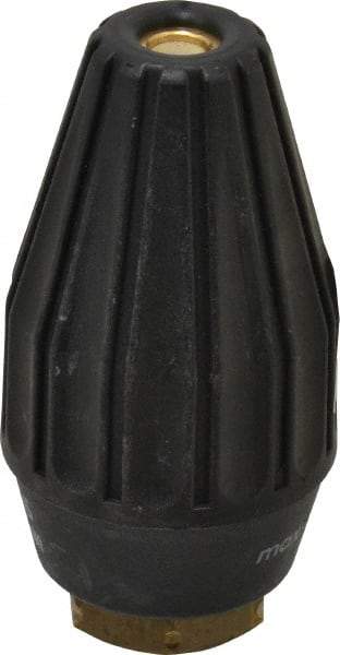 Dirt Killer - 3,200 psi Rotating, Brass, Ceramic & Plastic, Rotary Scouring Pressure Washer Nozzle - 5.5mm Orifice Diam, 1/4" Thread, NPT, Black - Exact Tool & Supply