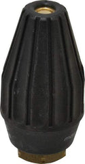 Dirt Killer - 3,200 psi Rotating, Brass, Ceramic & Plastic, Rotary Scouring Pressure Washer Nozzle - 5.5mm Orifice Diam, 1/4" Thread, NPT, Black - Exact Tool & Supply
