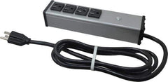 Wiremold - 4 Outlets, 120 Volts, 15 Amps, 6' Cord, Power Outlet Strip - Free Hanging Mount, 5-15 NEMA Configuration, 9-1/4" Strip, cULus Listed - Exact Tool & Supply