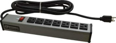 Wiremold - 7 Outlets, 120 Volts, 15 Amps, 15' Cord, Power Outlet Strip - Free Hanging Mount, 5-15 NEMA Configuration, 13" Strip, cULus Listed - Exact Tool & Supply