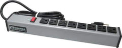 Wiremold - 8 Outlets, 120 Volts, 15 Amps, 6' Cord, Power Outlet Strip - Free Hanging Mount, 5-15 NEMA Configuration, 15" Strip, cULus Listed - Exact Tool & Supply