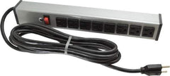 Wiremold - 8 Outlets, 120 Volts, 15 Amps, 15' Cord, Power Outlet Strip - Free Hanging Mount, 5-15 NEMA Configuration, 15" Strip, cULus Listed - Exact Tool & Supply