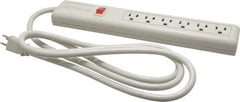 Wiremold - 6 Outlets, 120 Volts, 15 Amps, 6' Cord, Power Outlet Strip - Keyhole Mount, 5-15 NEMA Configuration, 12" Strip, cULus Listed - Exact Tool & Supply