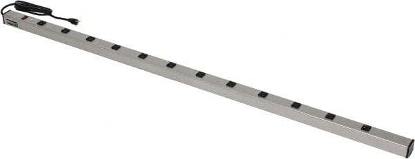 Wiremold - 12 Outlets, 120 Volts, 15 Amps, 6' Cord, Power Outlet Strip - Raceway Mount, 5-15 NEMA Configuration, 72" Strip, cULus Listed - Exact Tool & Supply