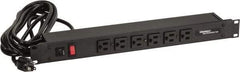 Wiremold - 6 Outlets, 120 Volts, 15 Amps, 15' Cord, Power Outlet Strip - Rack Mount, 6 Front NEMA Configuration, cULus Recognized - Exact Tool & Supply