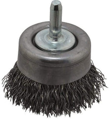 Osborn - 2" Diam, 1/4" Shank Diam, Steel Fill Cup Brush - 0.014 Wire Diam, 5/8" Trim Length, 10,500 Max RPM - Exact Tool & Supply