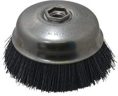 Osborn - 4" Diam, 5/8-11 Threaded Arbor Straight Wire Silicon Carbide Cup Brush - Extra Fine Grade, 1-1/2" Trim Length, 6,000 Max RPM - Exact Tool & Supply