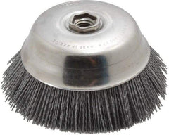 Osborn - 6" Diam, 5/8-11 Threaded Arbor Straight Wire Silicon Carbide Cup Brush - Medium Grade, 1-1/2" Trim Length, 6,000 Max RPM - Exact Tool & Supply