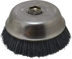 Osborn - 6" Diam, 5/8-11 Threaded Arbor Straight Wire Silicon Carbide Cup Brush - Extra Fine Grade, 1-1/2" Trim Length, 6,000 Max RPM - Exact Tool & Supply
