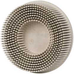 3M - 3" 120 Grit Ceramic Tapered Disc Brush - Fine Grade, Type R Quick Change Connector, 5/8" Trim Length - Exact Tool & Supply
