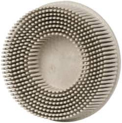3M - 3" 120 Grit Ceramic Tapered Disc Brush - Fine Grade, Type R Quick Change Connector, 5/8" Trim Length - Exact Tool & Supply
