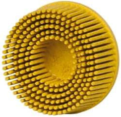 3M - 2" 80 Grit Ceramic Tapered Disc Brush - Medium Grade, Type R Quick Change Connector, 5/8" Trim Length - Exact Tool & Supply