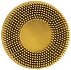 3M - 3" 80 Grit Ceramic Tapered Disc Brush - Medium Grade, Type R Quick Change Connector, 5/8" Trim Length - Exact Tool & Supply