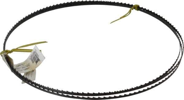 Starrett - 4 TPI, 7' 9-1/2" Long x 3/16" Wide x 0.025" Thick, Welded Band Saw Blade - Carbon Steel, Toothed Edge, Raker Tooth Set, Flexible Back, Contour Cutting - Exact Tool & Supply