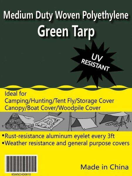 Value Collection - 20' Long x 16' Wide Polyethylene Tarp & Dust Cover - Green, 9 to 10 mil Thickness - Exact Tool & Supply