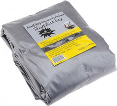 Value Collection - 30' Long x 20' Wide Polyethylene Tarp & Dust Cover - Black & Silver, Grommet, 11 to 12 mil Thickness - Exact Tool & Supply