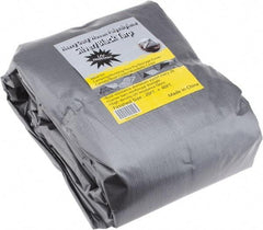 Value Collection - 40' Long x 20' Wide Polyethylene Tarp & Dust Cover - Black & Silver, Grommet, 11 to 12 mil Thickness - Exact Tool & Supply