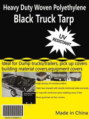 Value Collection - 10' Long x 8' Wide Polyethylene Tarp & Dust Cover - Black, Grommet, 11 to 12 mil Thickness - Exact Tool & Supply