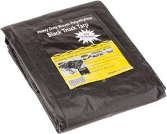 Value Collection - 12' Long x 10' Wide Polyethylene Tarp & Dust Cover - Black, Grommet, 11 to 12 mil Thickness - Exact Tool & Supply
